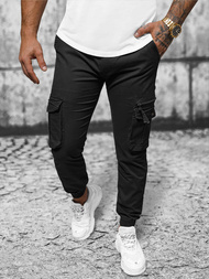 Pánske Chino Jogger Nohavice Čierne OZONEE NB/MP0201N