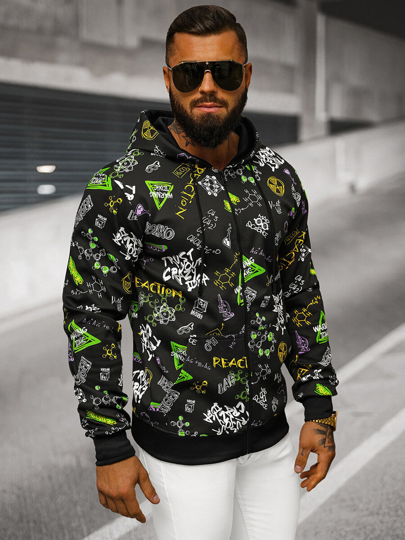 Pánska Mikina Čierna OZONEE JS/8B1186/3