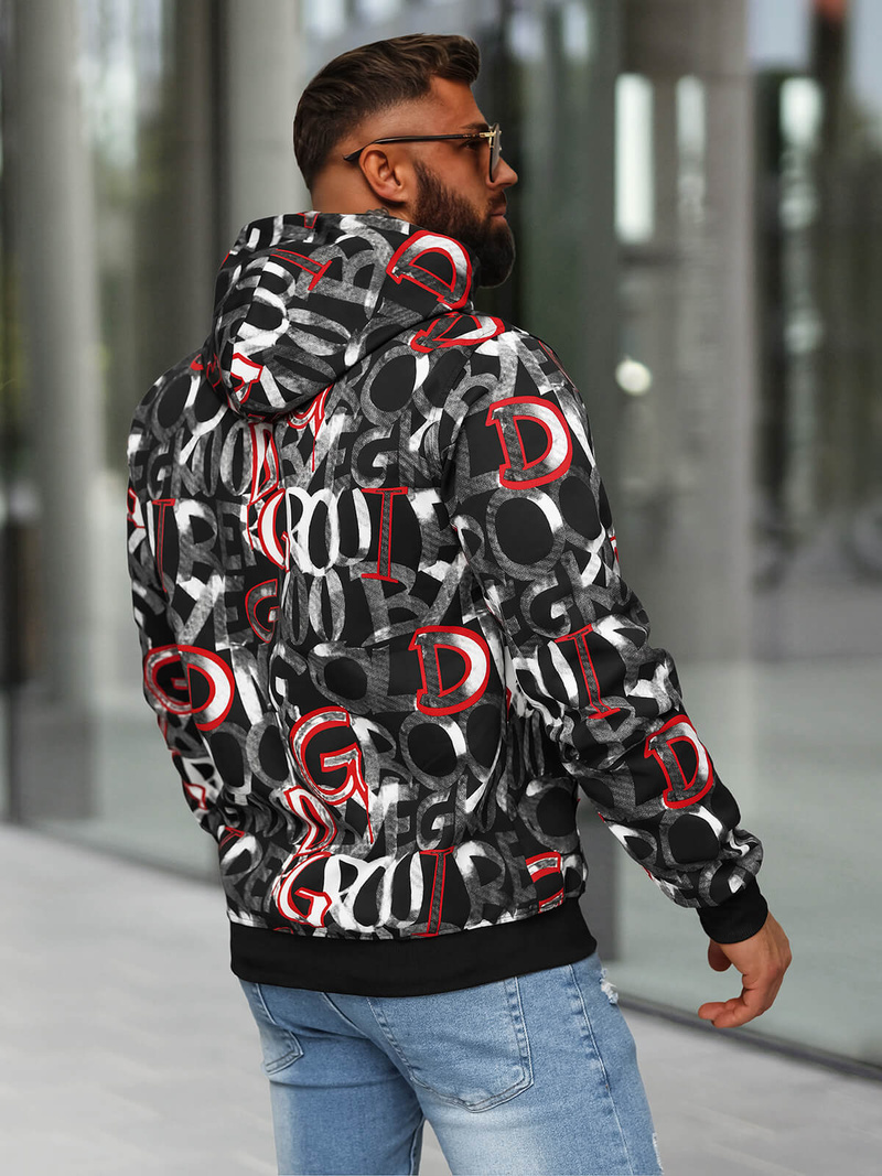 Pánska Mikina Čierna OZONEE JS/8B1237/3