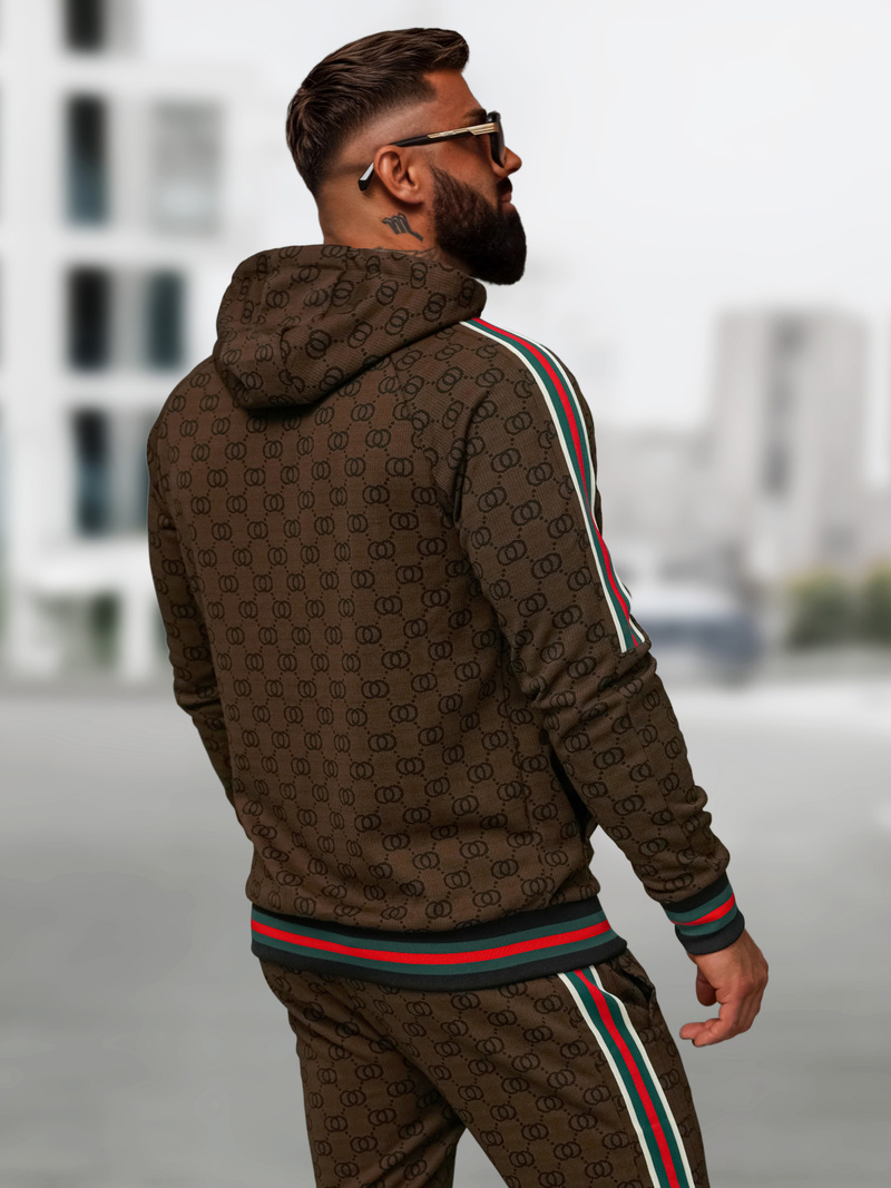 Pánska tepláková súprava tmavo-béžová OZONEE O/FF5111AB