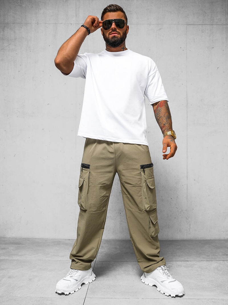 Pánske Nohavice Tmavo-Béžové OZONEE O/PS5526