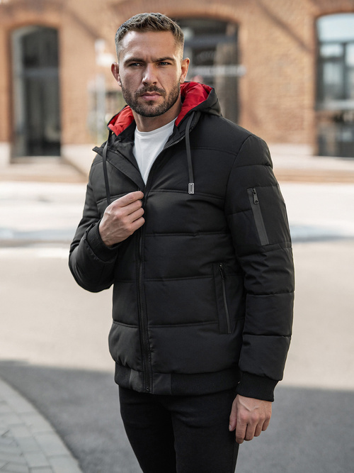 Pánska Bunda Čierna OZONEE JS/31M5003Z