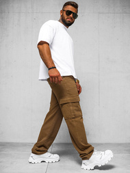 Pánske Nohavice Hnedé OZONEE DO/4001