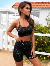 Dámska dvojdielna tepláková súprava čierna OZONEE O/XL015/1Z