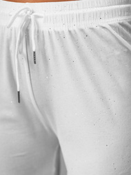 Dámske Velúrové Nohavice Biele OZONEE JS/92K519/1