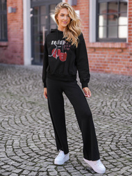 Dámska mikina s kapucňou čierna OZONEE JS/8B856/3