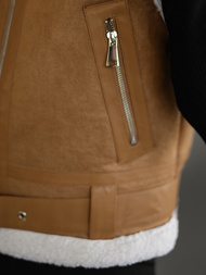 Dámska kožená vesta camelová OZONEE JS/11Z8238