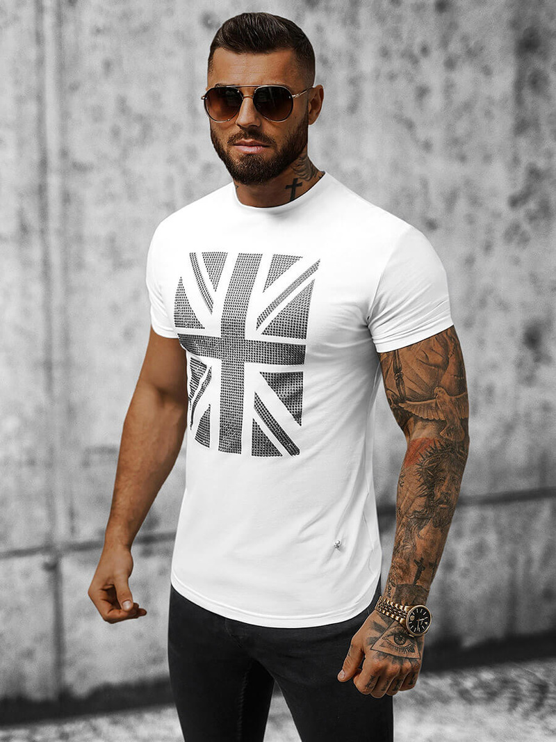 Pánske Tričko Biele OZONEE NB/3006Z