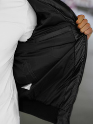 Pánska Koženková Bunda Čierna OZONEE O/M795Z