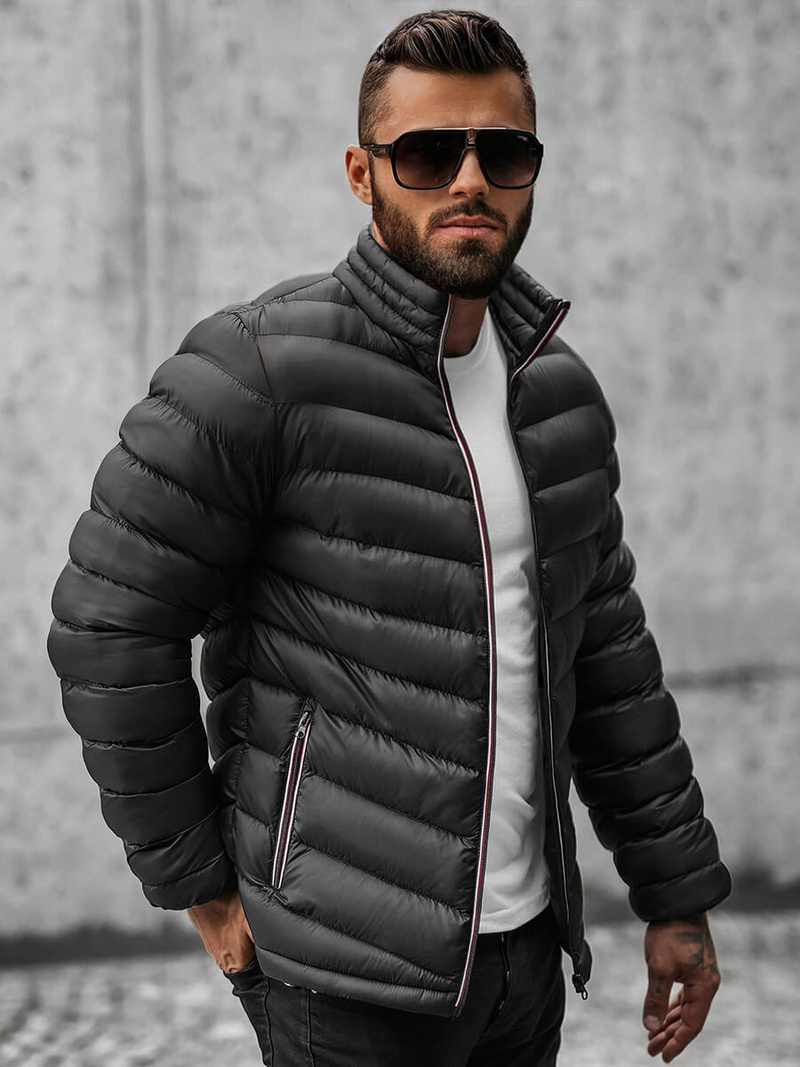 Pánska Bunda Čierna OZONEE JS/SM71