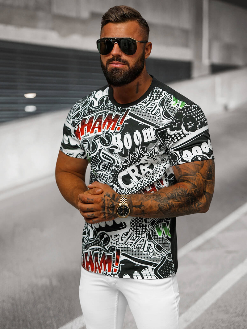 Pánske Tričko Čierne OZONEE O/T137/3