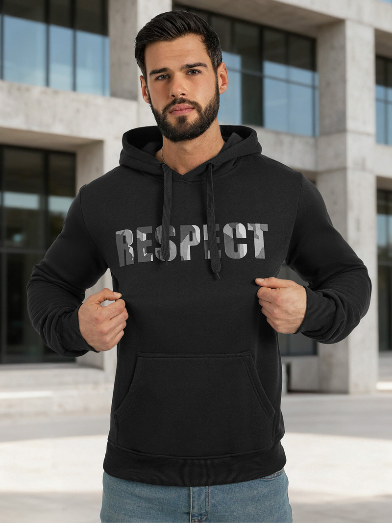 Pánska Mikina Čierna OZONEE JS/8B1759/3