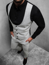 Pánska súprava - Vesta a chino nohavice, Sivá OZONEE DJ/5559