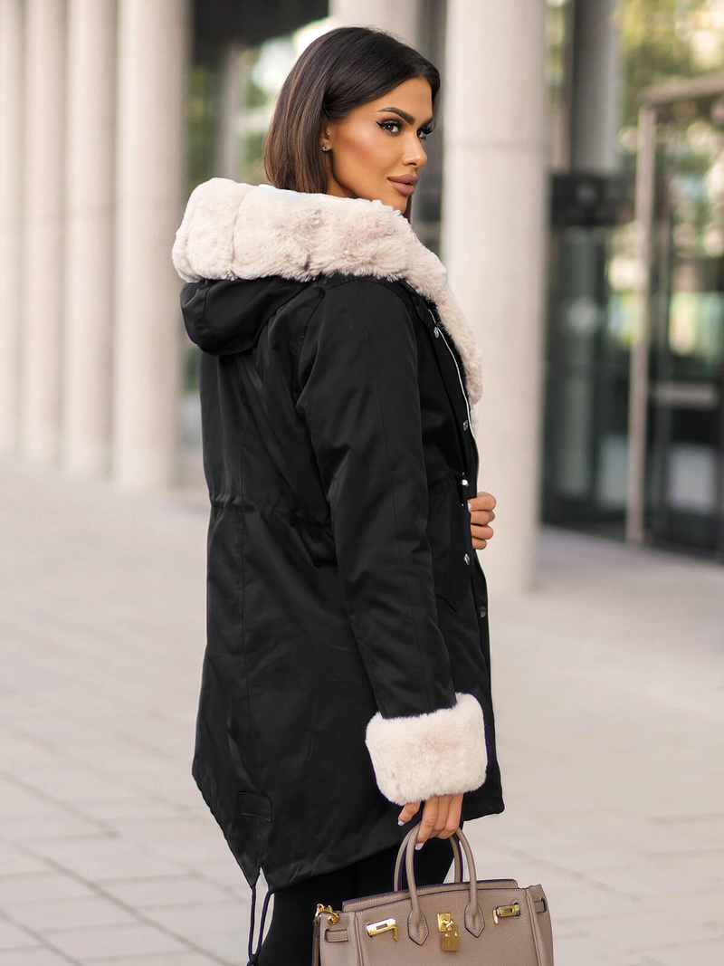 Dámska Zimná Bunda Čierna OZONEE JS/M763/392Z