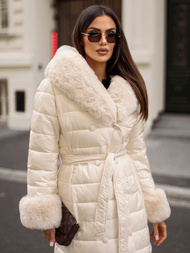 Dámsky Kabát Béžový OZONEE JS/5M3160/254/BZ