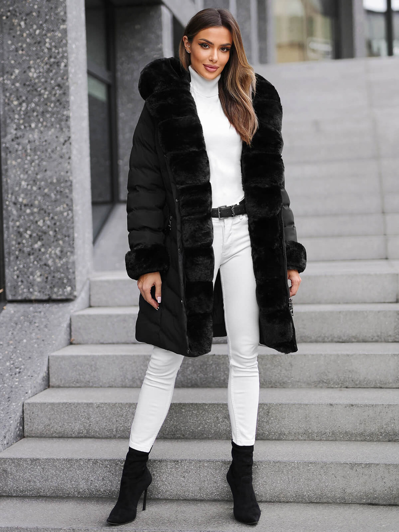 Dámska bunda čierna OZONEE JS/5M3156/392