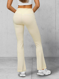 Dámske legíny so širokými nohami ecru OZONEE JS/17K570/1