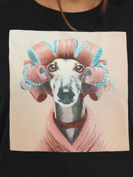 Dámske tričko čierno-ružový OZONEE JS/YJ77726