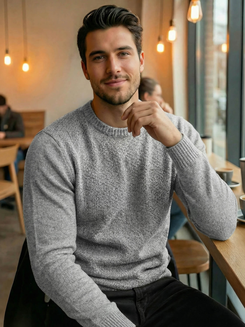 Pánsky Sveter Sivý OZONEE JS/59B3607/2