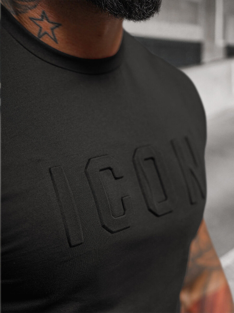 Pánske Tričko Čierne OZONEE NB/MT3111