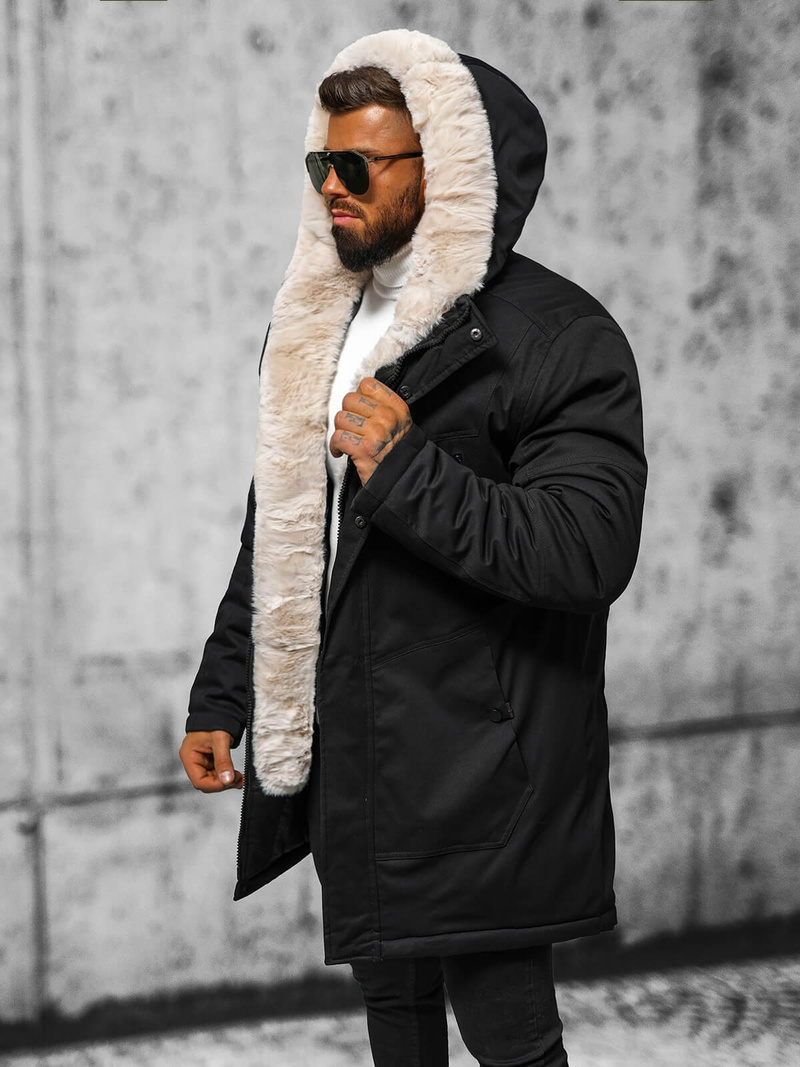 Pánska Zimná Bunda Čierna OZONEE JS/22M315/392