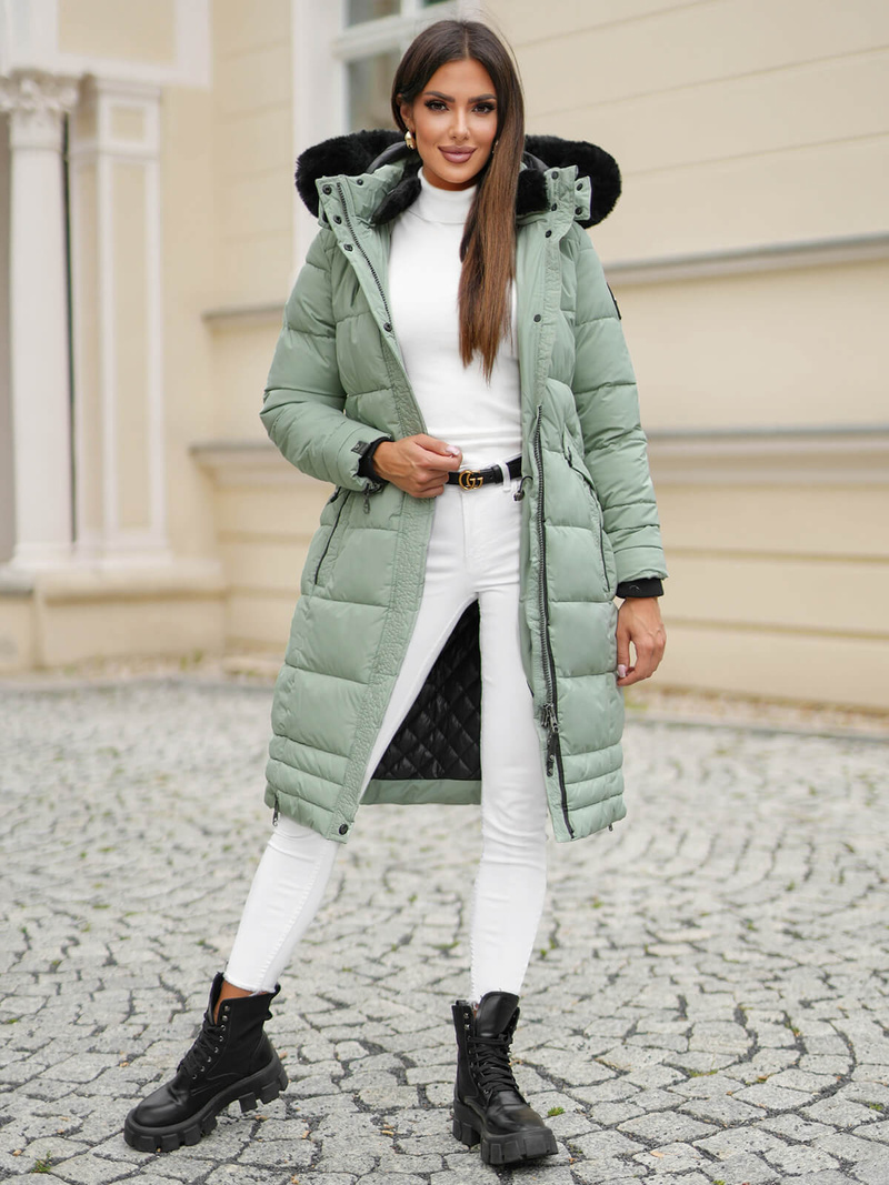 Dámska bunda mentolová OZONEE O/W377Z