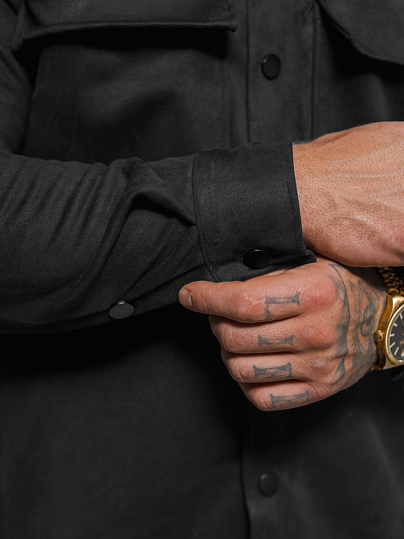 Pánska Košeľa Čierna OZONEE O/GOM23039