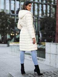 Dámsky kabát ecru OZONEE JS/5M3159/254Z