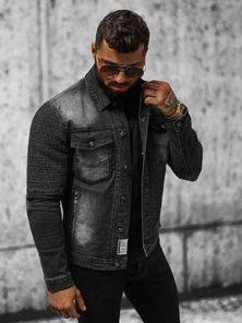 Pánska Riflová Bunda Čierna OZONEE NB/MJ521N