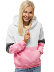 Dámska Mikina bielo-ružová OZONEE JS/KSW2030