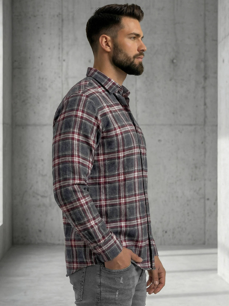 Pánska Košeľa Bordová OZONEE V/V178Z