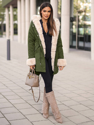 Dámska Zimná Bunda Zelená OZONEE JS/M763/136Z