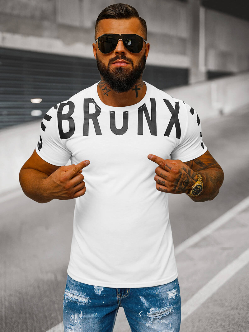 Pánske Tričko Biele OZONEE O/8T1265/1