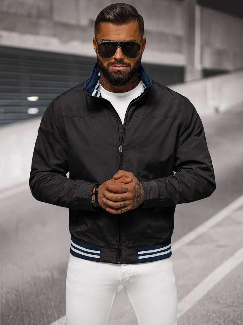 Pánska Bunda Čierna OZONEE JS/5M3101/392Z