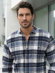 Pánska Košeľa Námornícka Modré OZONEE V/V175Z