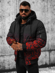 Pánska Bunda Čierno-Červená OZONEE JS/27M8102