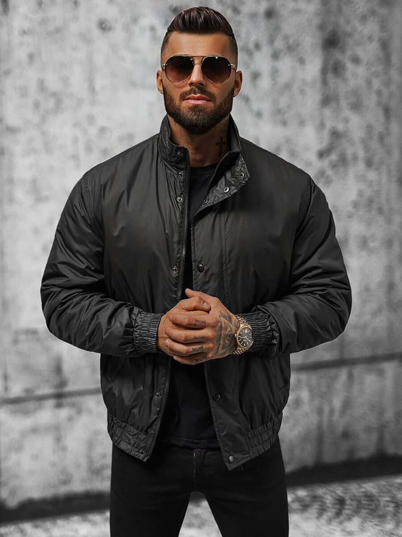 Pánska Bunda Čierna OZONEE JS/5M3102/392