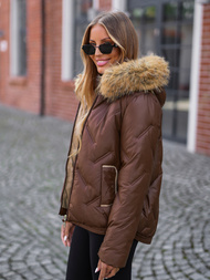 Dámska Zimná Bunda Čokoláda OZONEE JS/5M3331/158