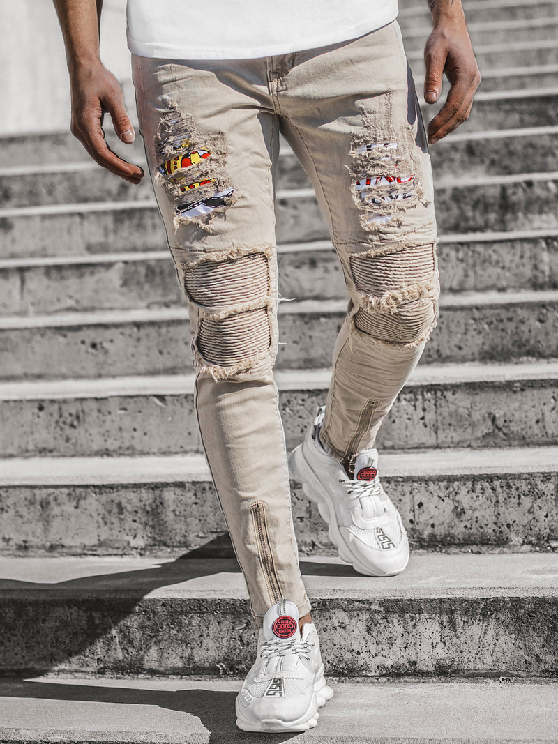 Pánske rifle béžové OZONEE T/82018