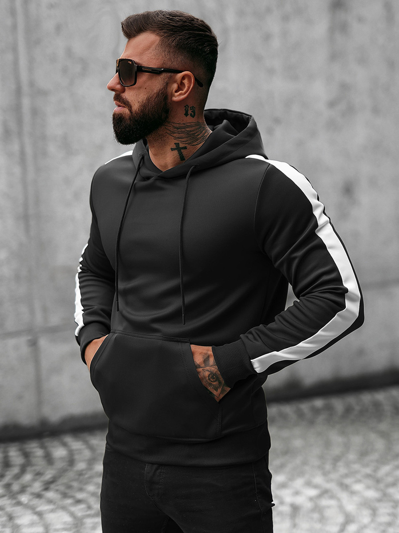 Pánska Mikina Čiernobiela OZONEE O/8B153/3/1