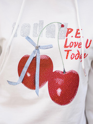 Dámska mikina s kapucňou biela OZONEE JS/8B856/1