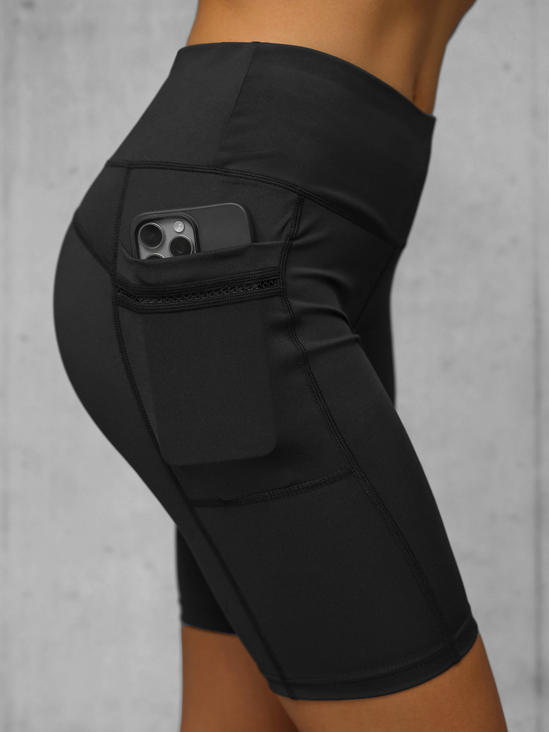 Krátke dámske legíny čierne OZONEE JS/XY24004S