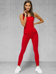 Dámska dvojdielna tepláková súprava Červený OZONEE JS/YW88037/5