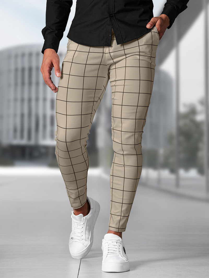 Pánske Chino Nohavice Béžové OZONEE O/P4009Z