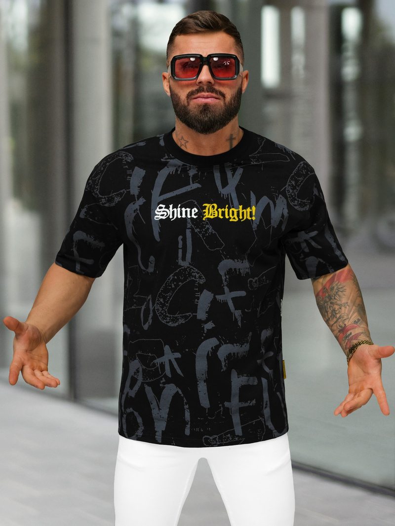 Pánske Tričko Čierne OZONEE O/YN2/621