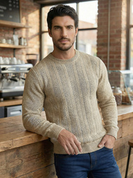 Pánsky sveter béžový OZONEE JS/59B3608/155