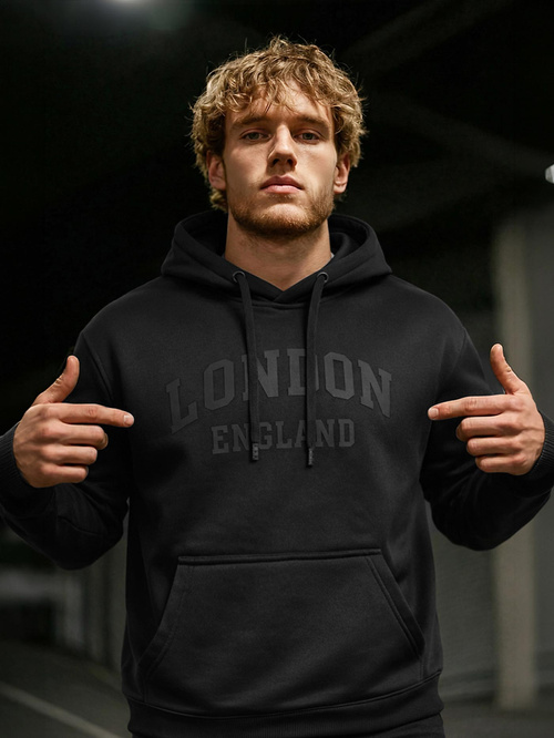 Pánska Mikina Čierna OZONEE JS/8B1986/3