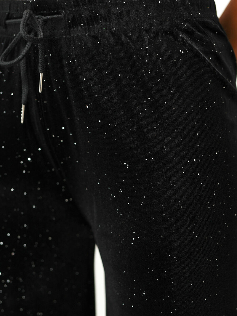 Dámske Velúrové Nohavice Čierne OZONEE JS/92K519/3