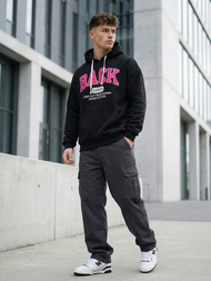 Pánska Mikina Čierna OZONEE O/TT30513Z