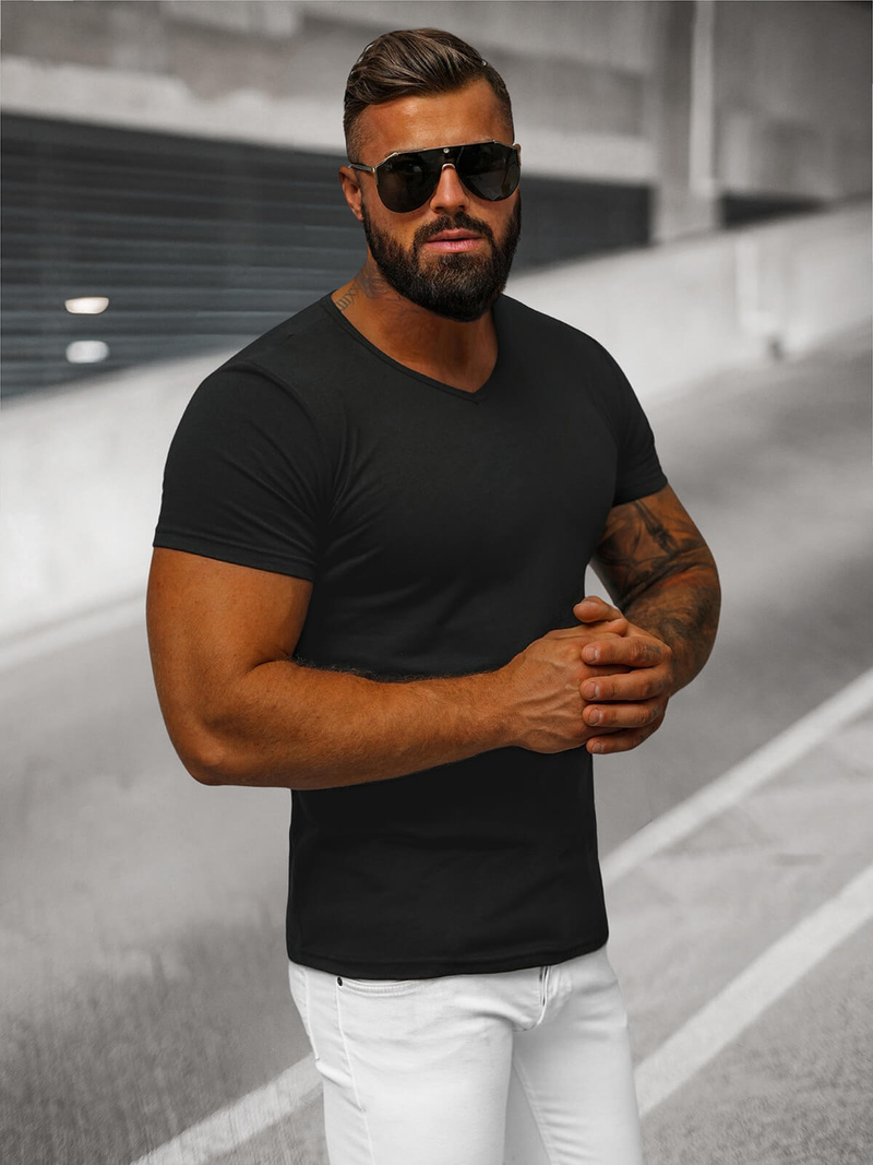 Pánske Tričko Čierne OZONEE JS/712007Z